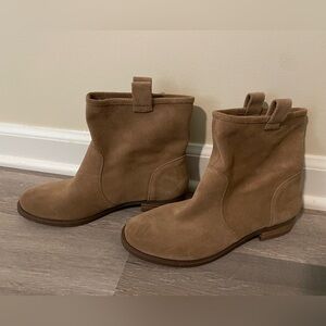 Tan Suede Booties - New- Size 7.5